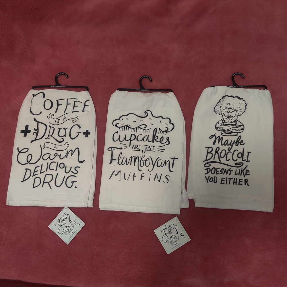 Primitives by Kathy Kitchen Towels Set Maybe Broccoli Doesn't Like You Either